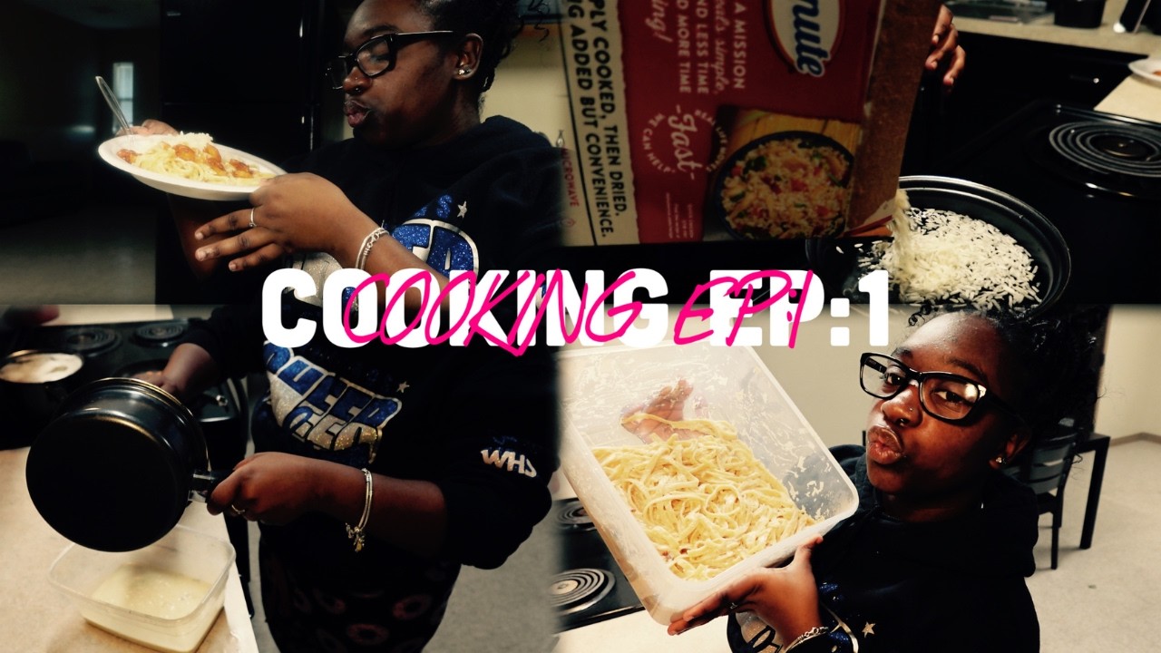 TEACHING MYSELF TO COOK EP:1 | shrimp alfredo & white rice | #mukbang  #cooking #viral