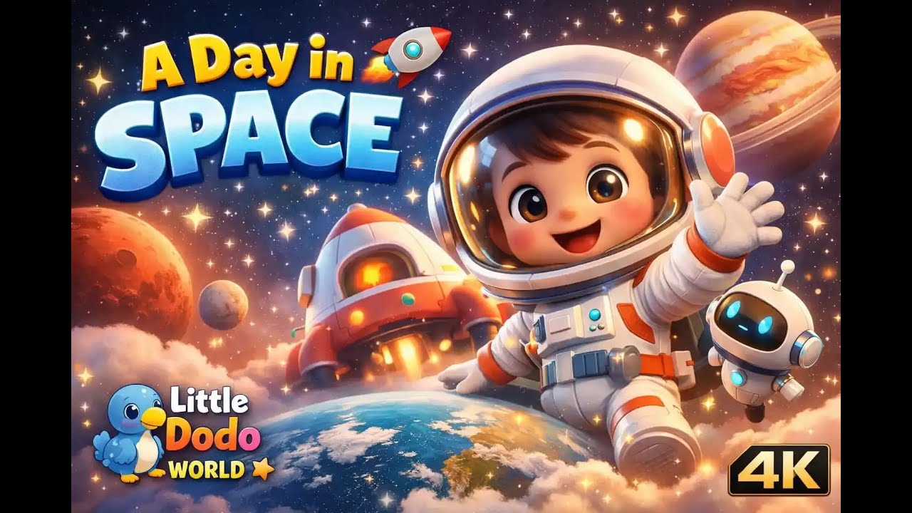 A Day in Space 🌟 Kids Space Adventure Song | Little Dodo World 