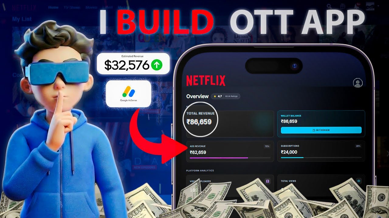 I BUILD LIKE NETFLIX OTT APP & EARN MONEY EVERY DAY 
