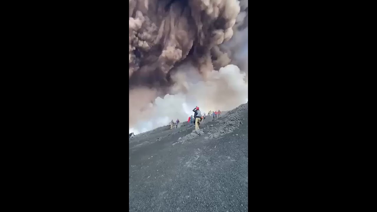 Mount Etna Volcano Erupts,  Sends Tourists Running