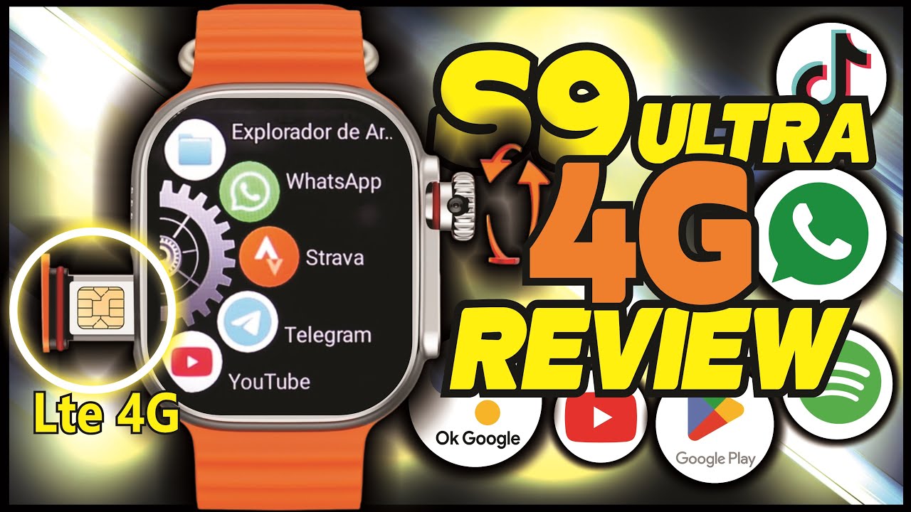 Smartwatch S9 ULTRA 4G com ANDROID, GPS, WIFI e CAMERA GIRATÓRIA-REVIEW DETALHADO!