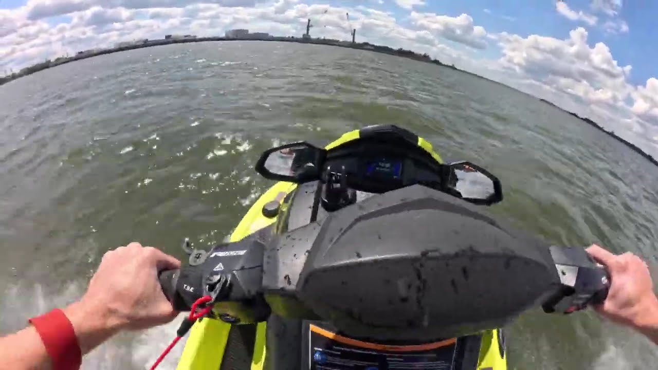 Choppy Ride On The River On A Waverunner