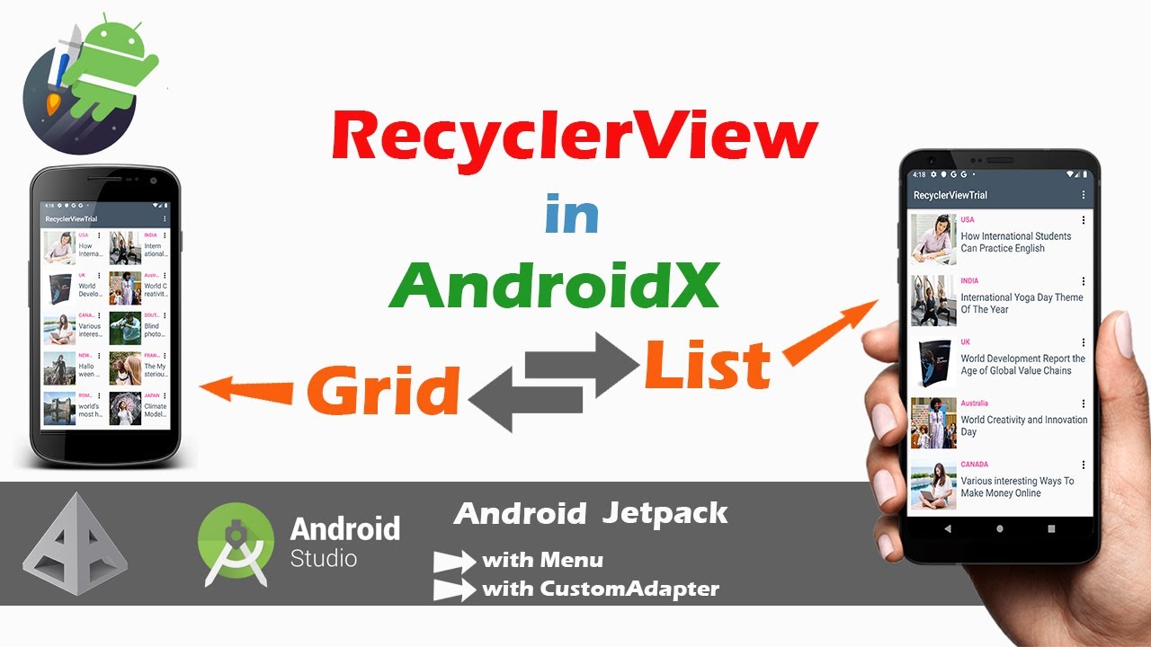 RecyclerView in Androidx | Android tutorial in Android Studio 4.0