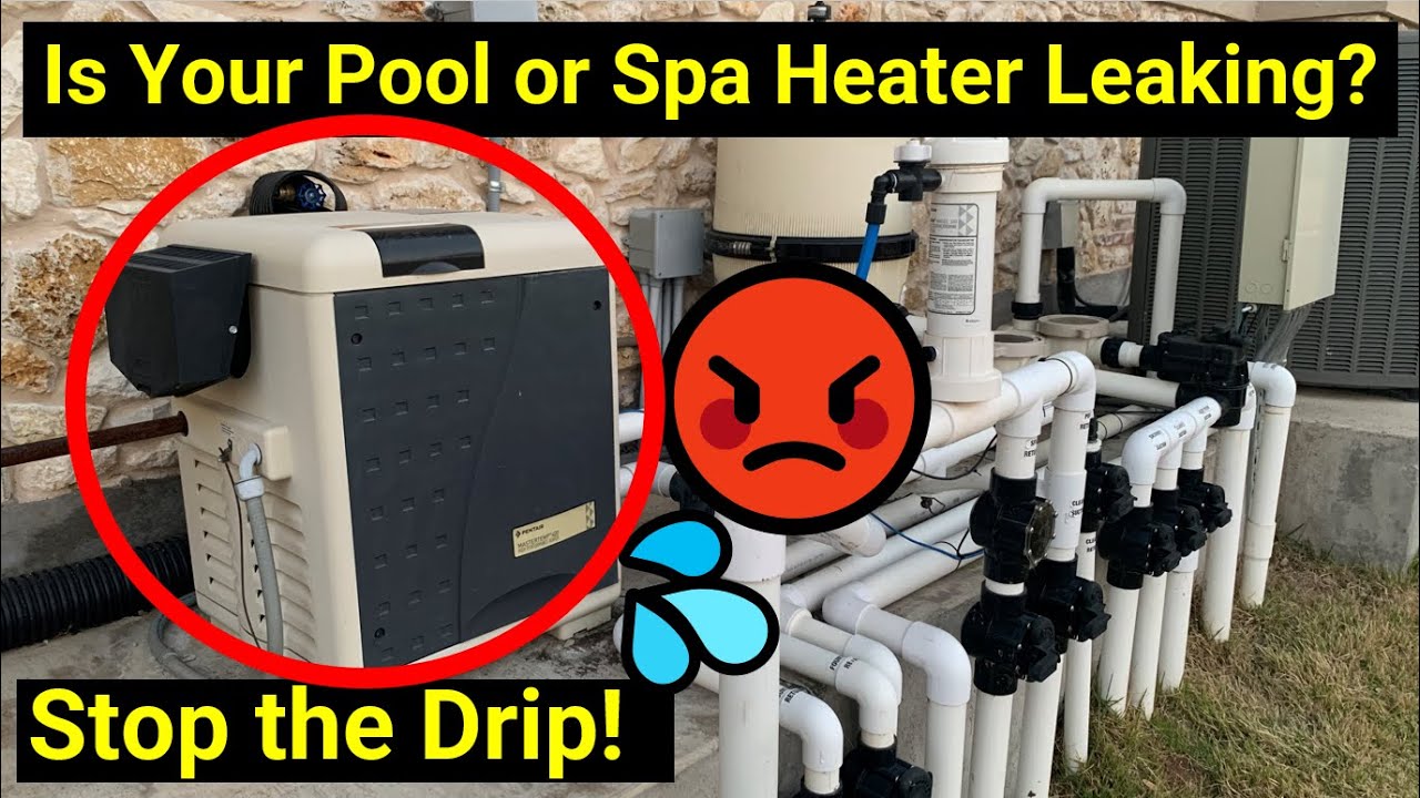 💦Pool Help 7 ● Spa/Pool Heater Leaking? ●  Stop The Drip! ✅ Easy DIY Fix! Pentair Mastertemp