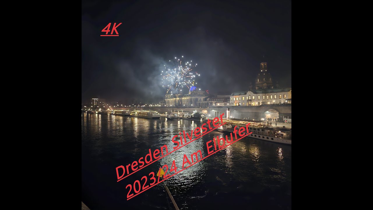 Feuerwerk Dresden 2023/24 Elbufer Augustusbrücke