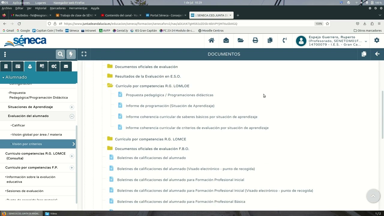 Documentos que se pueden pedir sobre el cuaderno y el módulo LOMLOE en Séneca