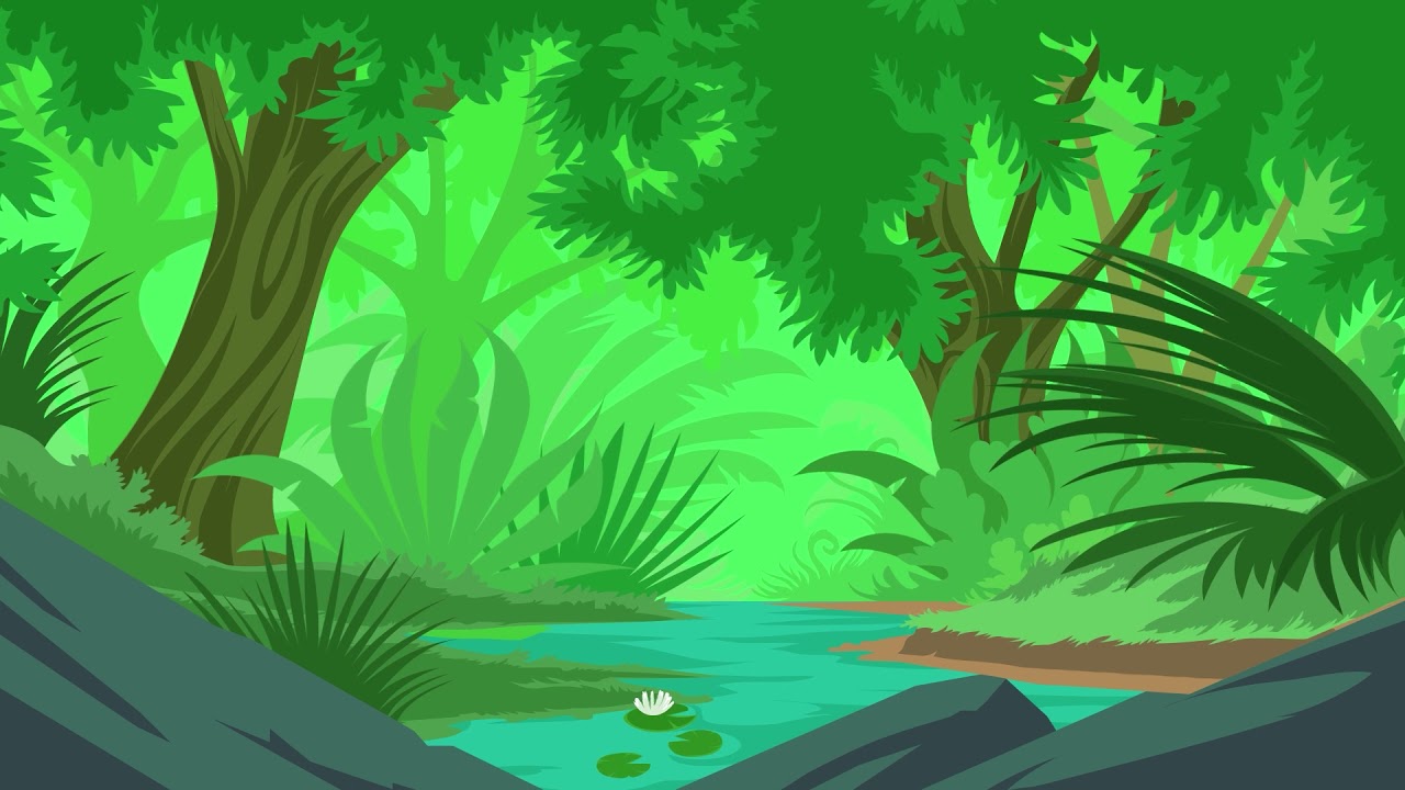 HD Free Download Animated Jungle Background | Cartoon Background Loop | Nature Landscape Background