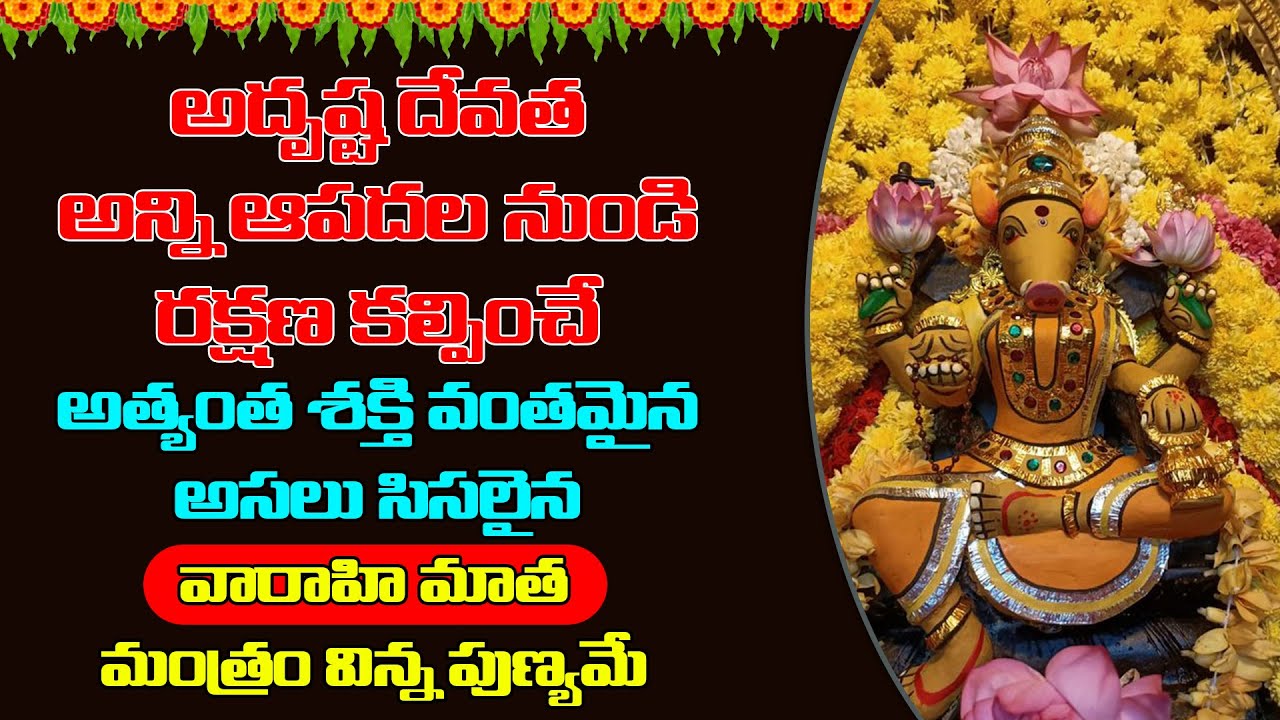 అదృష్ట దేవత అన్ని ఆపదల నుండి రక్షణ కల్పించే అత్యంత శక్తివంతమైన వారాహిమాత మంత్రం విన్న పుణ్యమే |