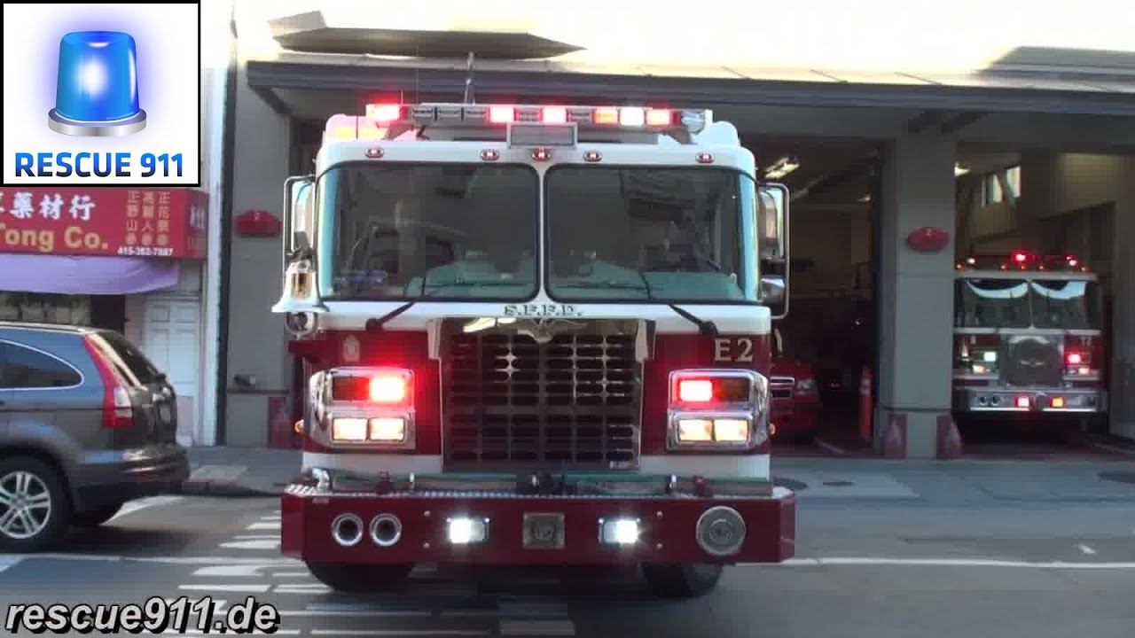 [San Francisco] Full house response - Engine 2 Truck 2 Battalion 1 SFFD