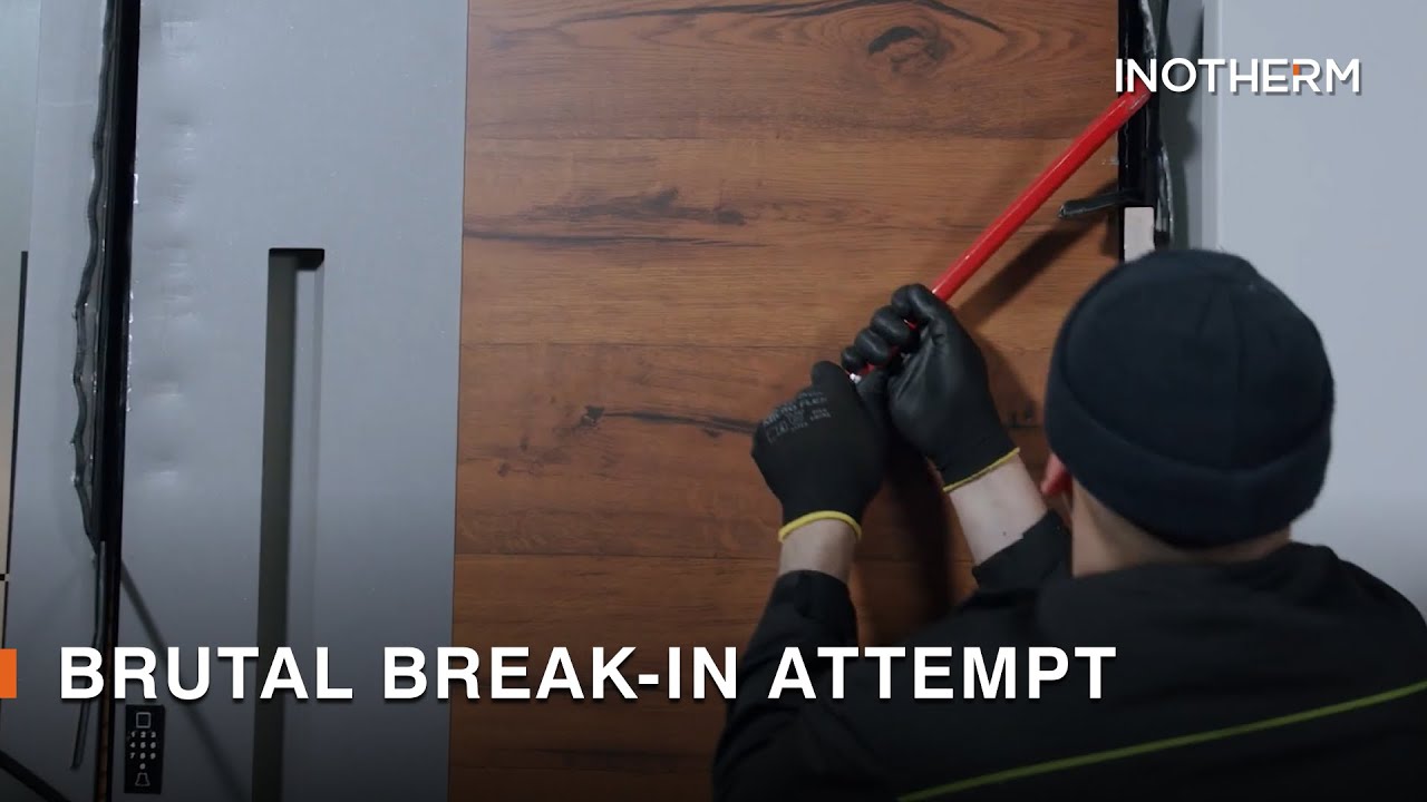 A forceful but unsuccessful attempt to break into an Inotherm security door
