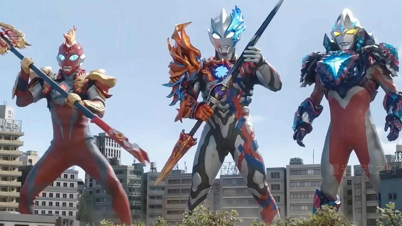 Ultraman Blazar x Arc x Omega Crossover (By Seedance)