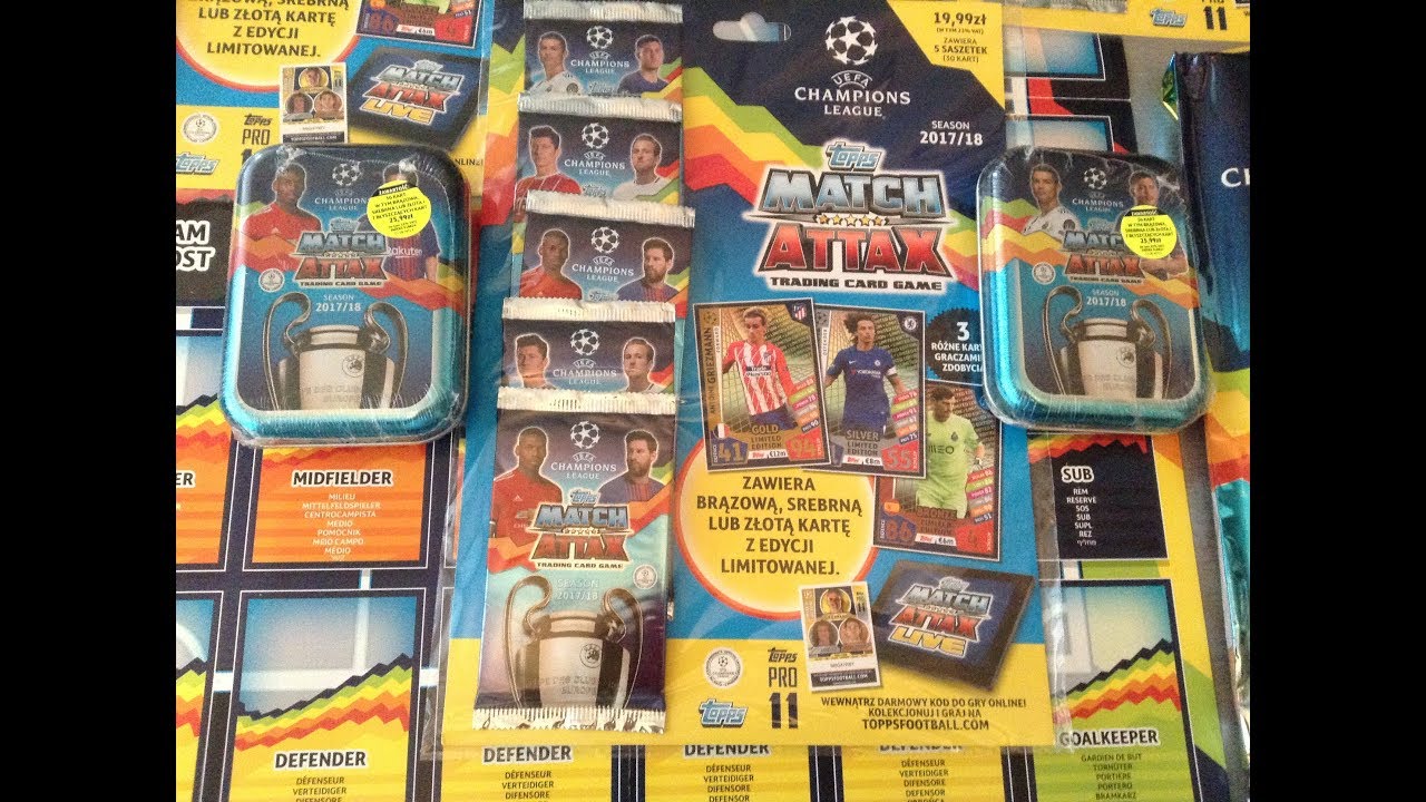 TOPPS MATCH ATTAX CHAMPIONS LEAGUE 17/18 ***2 POLISH MINI TINS & MULTI PACK/2 NEW LIMITEDS***