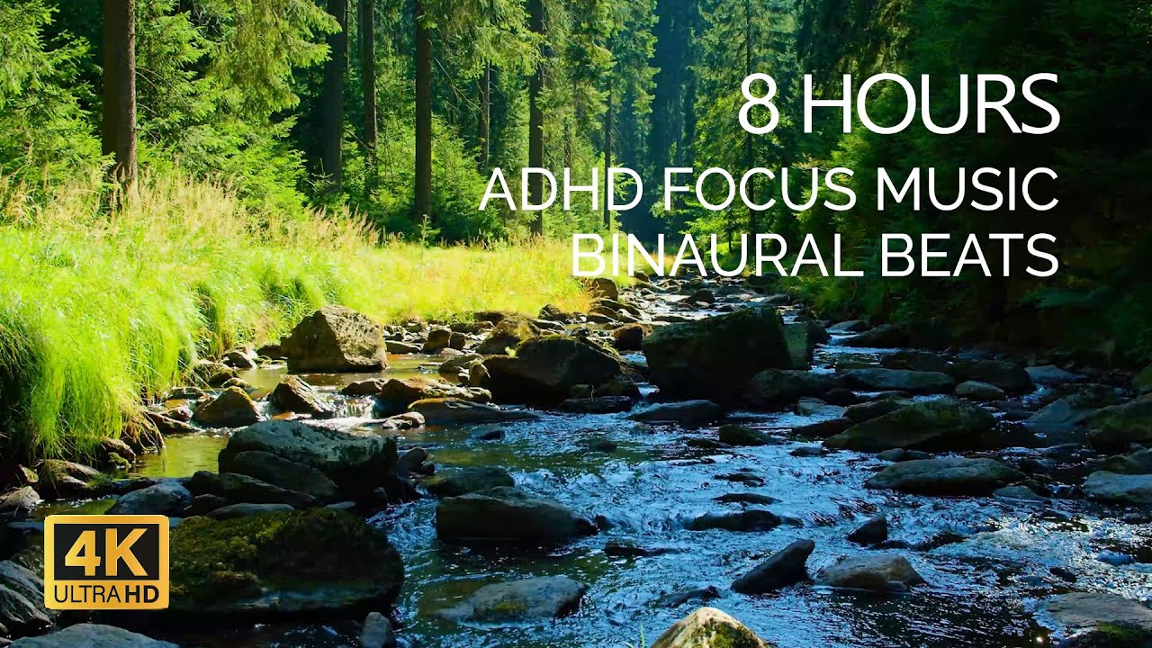 🧠 8-Hour ADHD Focus Music &ndash; Executive Dysfunction Aid | Binaural Beats 40Hz, Study & Deep Work