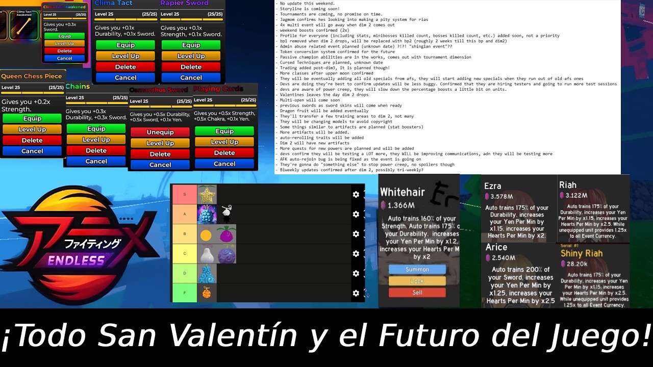 ¡Todo San Valentín y el futuro del juego!︱Anime Fighting Simulator:Endless