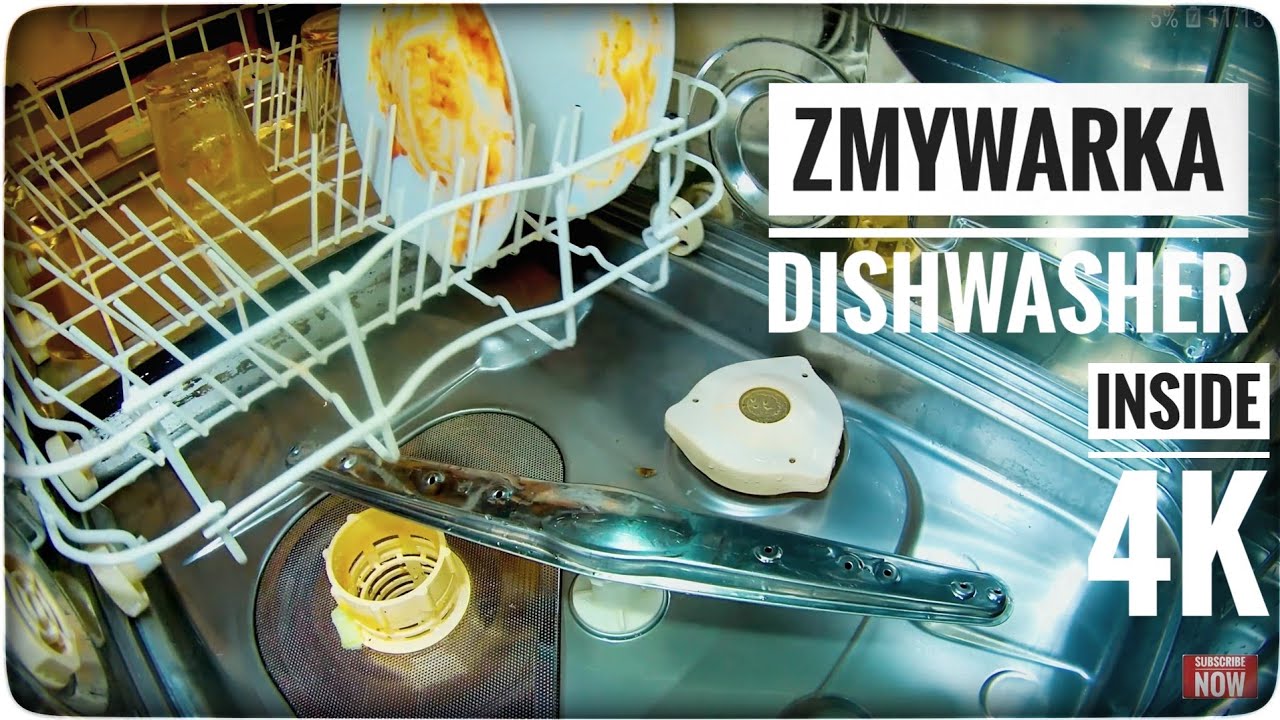 Посудомоечная машина внутри в 4K - как это работает внутри - быстрое полоскание