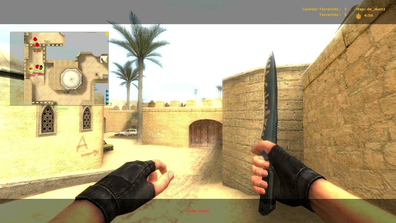 How Counter Strike Source Expert Bots Play 1080p (Dust2)