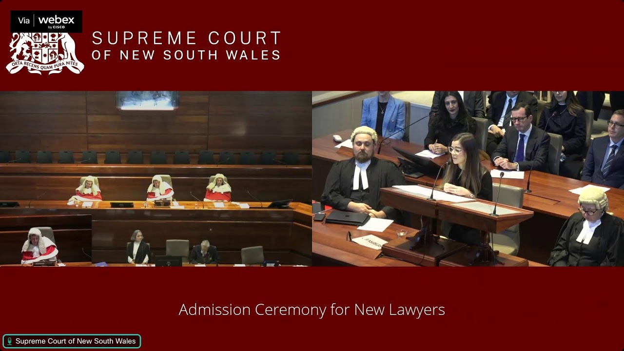 Admission Ceremony for New Lawyers - Friday 20 June 2025 - 10:45am