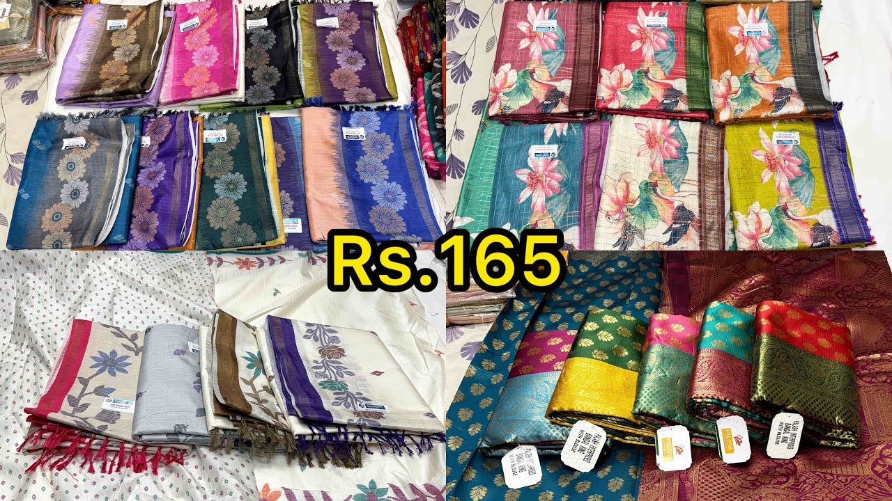 Rs.165/- From Chickpet Bangalore Wholesale sarees Shop😍Best Collection Mini online Purchase Rs.5000