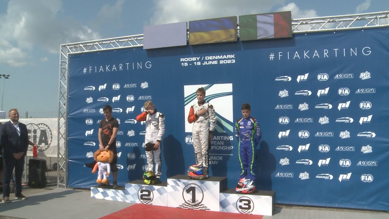 European Karting Championship 2023 Round 3 OKJ Podium Ceremony