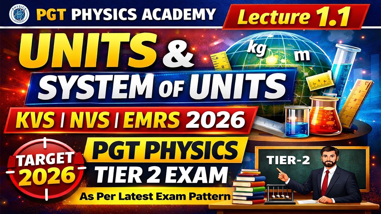 Lecture 1.1: Units & System of Units  | Physics |KVS NVS EMRS & OTHER STATE PGT & TGT Exams