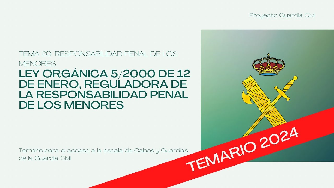 Tema 20. Responsabilidad penal de los menores. LO 5/2000