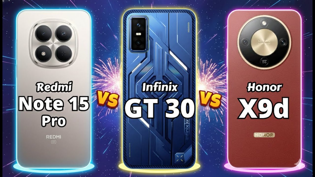 Redmi Note 15 Pro 5G vs Infinix GT 30 5G vs Honor X9d