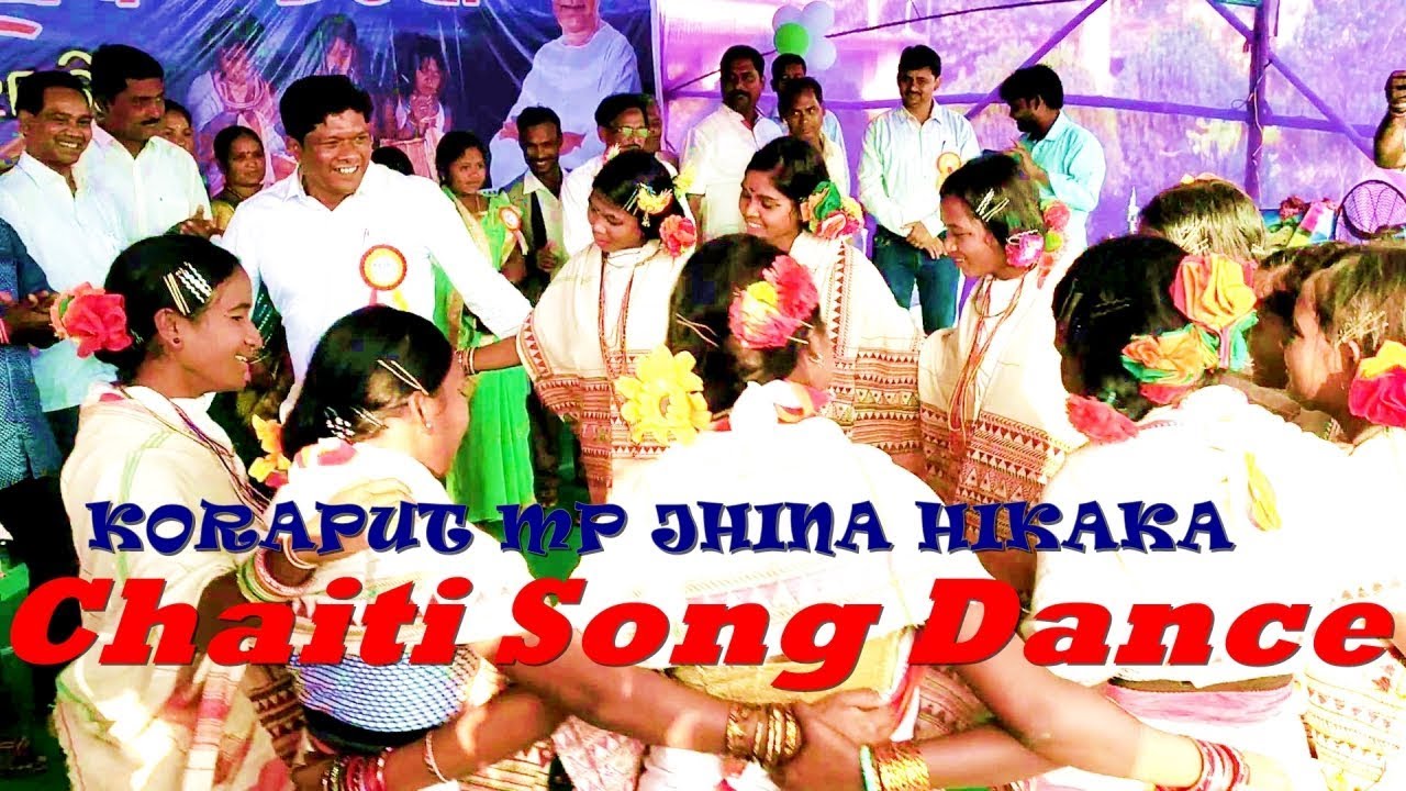 Koraput Mp Sri Jhina Hikaka Dancing in Rayagada Chaiti Kui Song at Janajati Mahoschav Jagannathpur