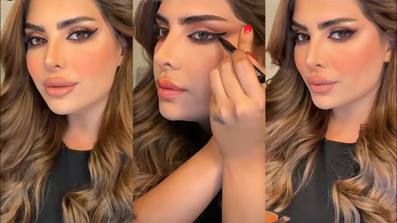 تتوريال مكياج مناسبات مع كحل أسود داخل العين / سناب شيماء مودل