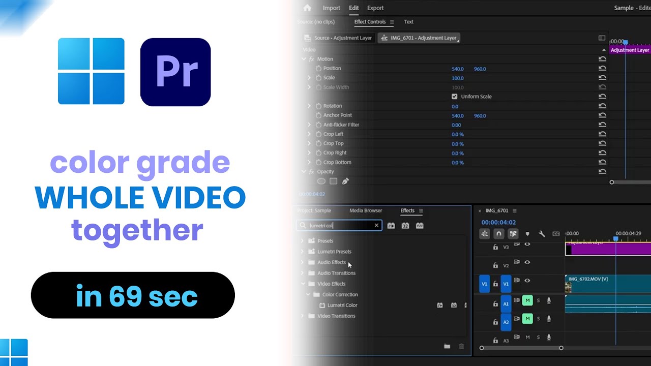 How to Color Grade Whole Video Together on Premier Pro [easy]