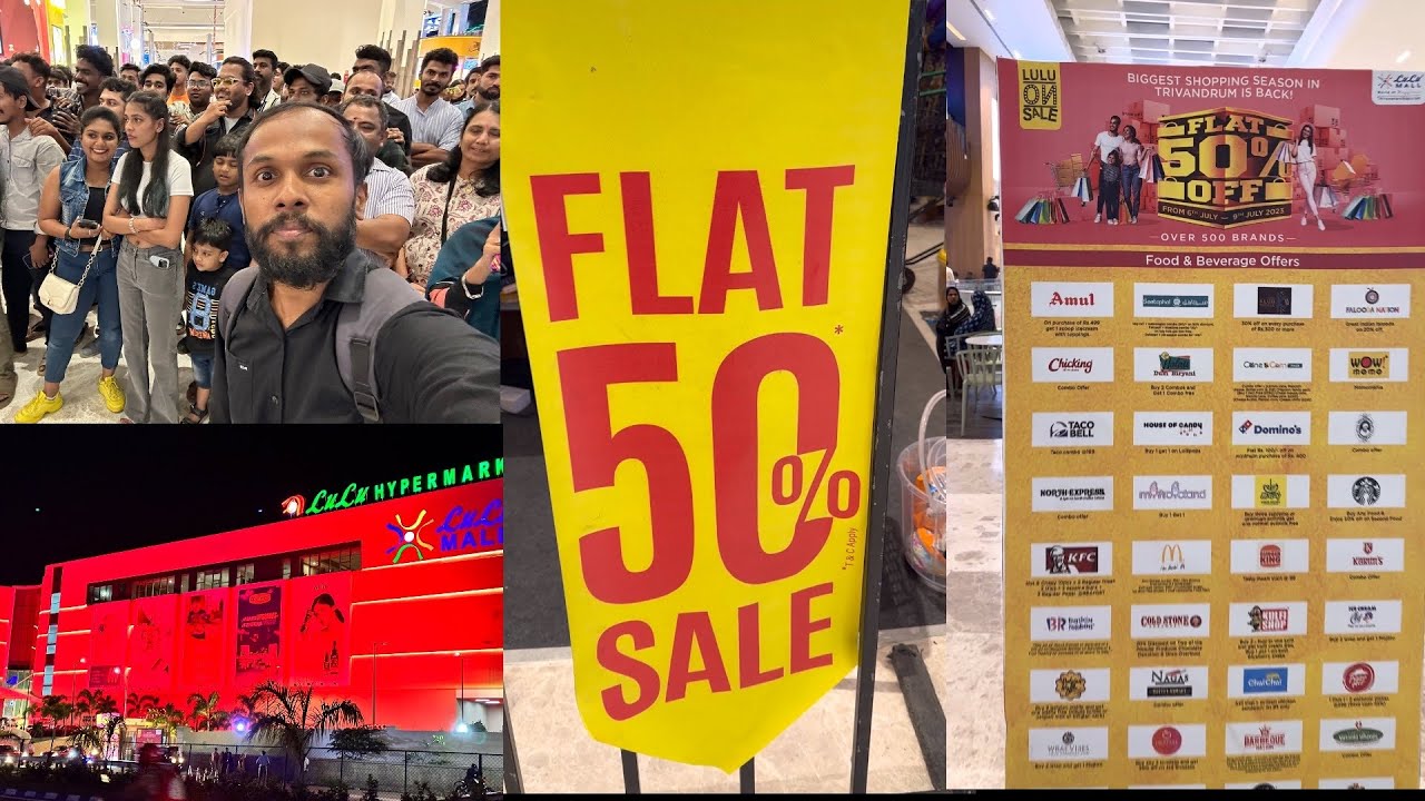 ലുലുമാളിൽ  50% ഓഫറിൽ വാങ്ങാൻ ജനങ്ങളുടെ കൂട്ട തല്ലു