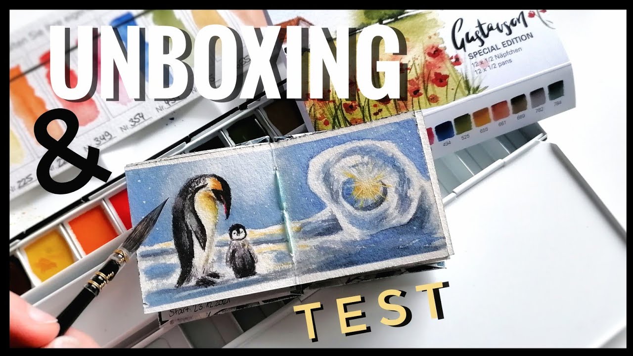 UNBOXING & TEST - Gustavson Special Edition Set - Schmincke Horadam Aquarellfarben + Pinsel