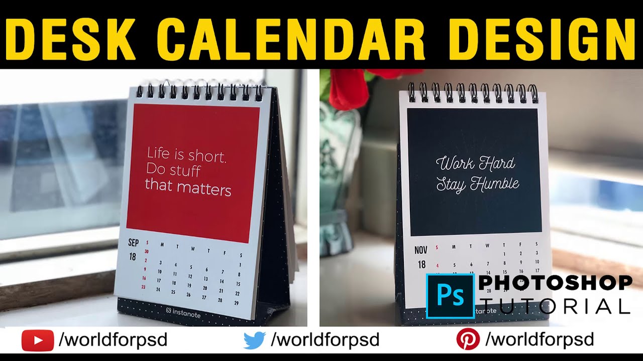 How to make Calendar in Photoshop CC, CS6 | Photoshop Calendar Design Tutorial