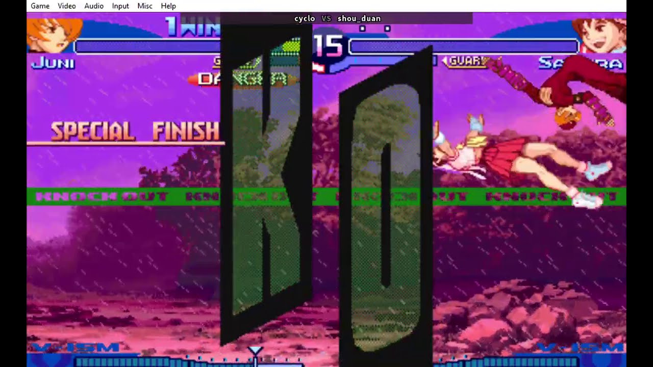 fightcade street fighter alpha 3 - cyclo (V Juni) - shou_duan (V Sakura)