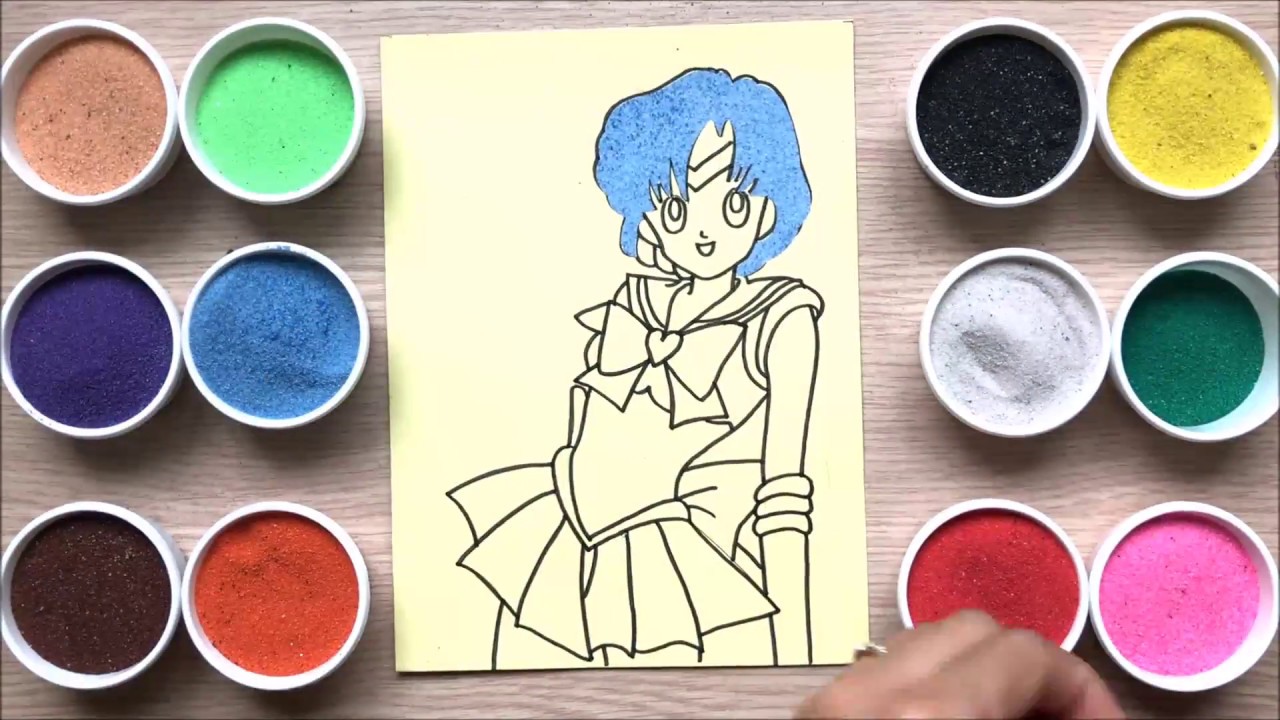 Đồ chơi trẻ em TÔ TRANH CÁT THỦY THỦ MẶT TRĂNG tổng hợp Learn colors Sand Painting (Chim Xinh)