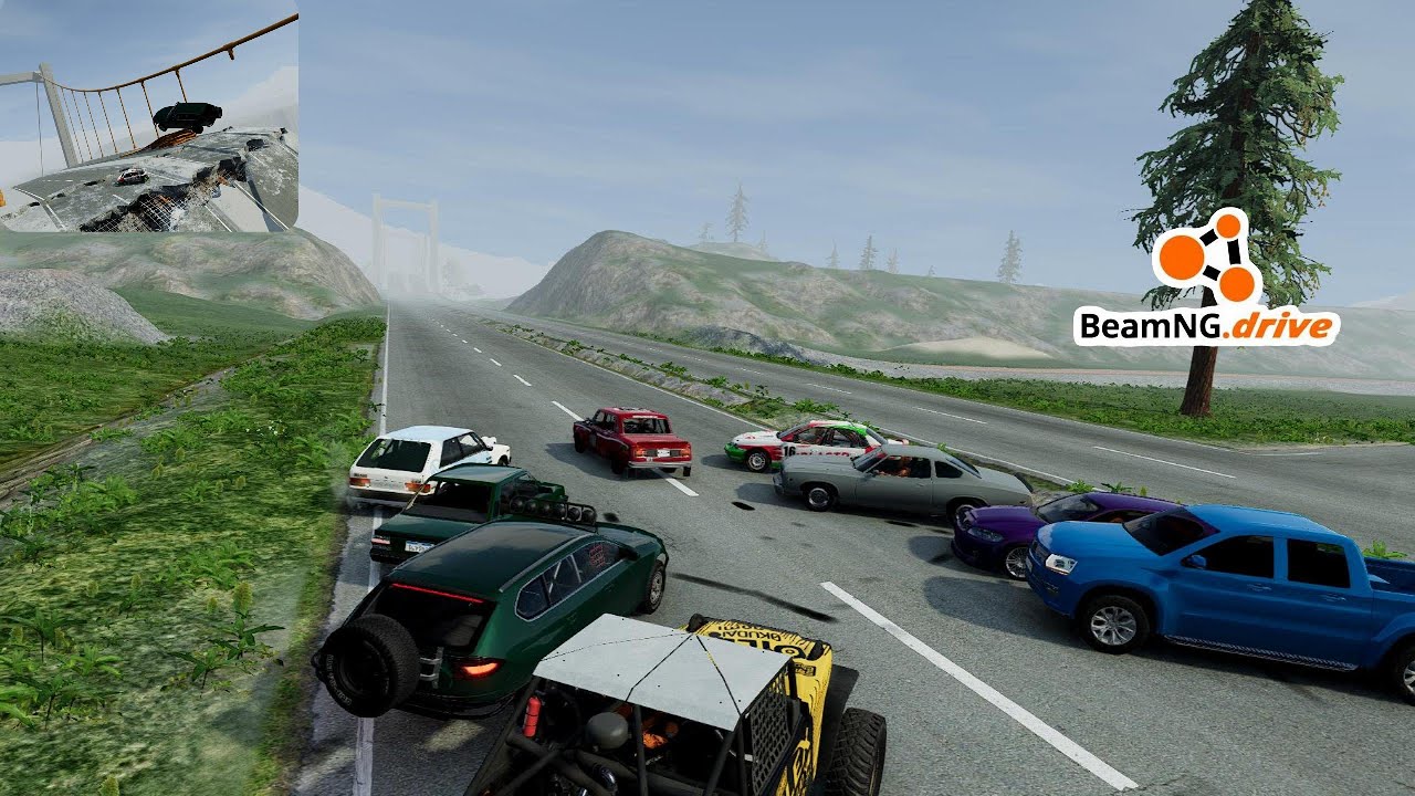 CAR VS BROKEN BRIDGE #03 - BEAMNG DRIVE