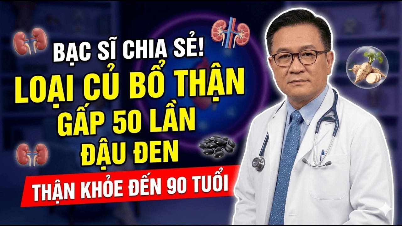 Người THẬN YẾU Ăn 7 Loại CỦ Bổ THẬN Gấp 50 Lần ĐỖ ĐEN – Giúp Hạ CREATININE , Hết TIỂU Đêm, Ngủ Ngon