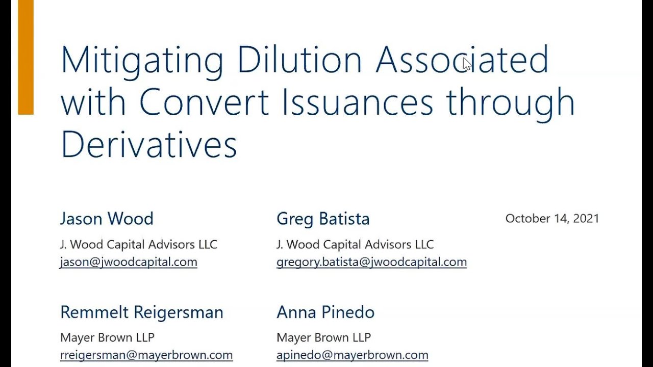 Mitigating Dilution associated with Convert Issuances Through Derivatives