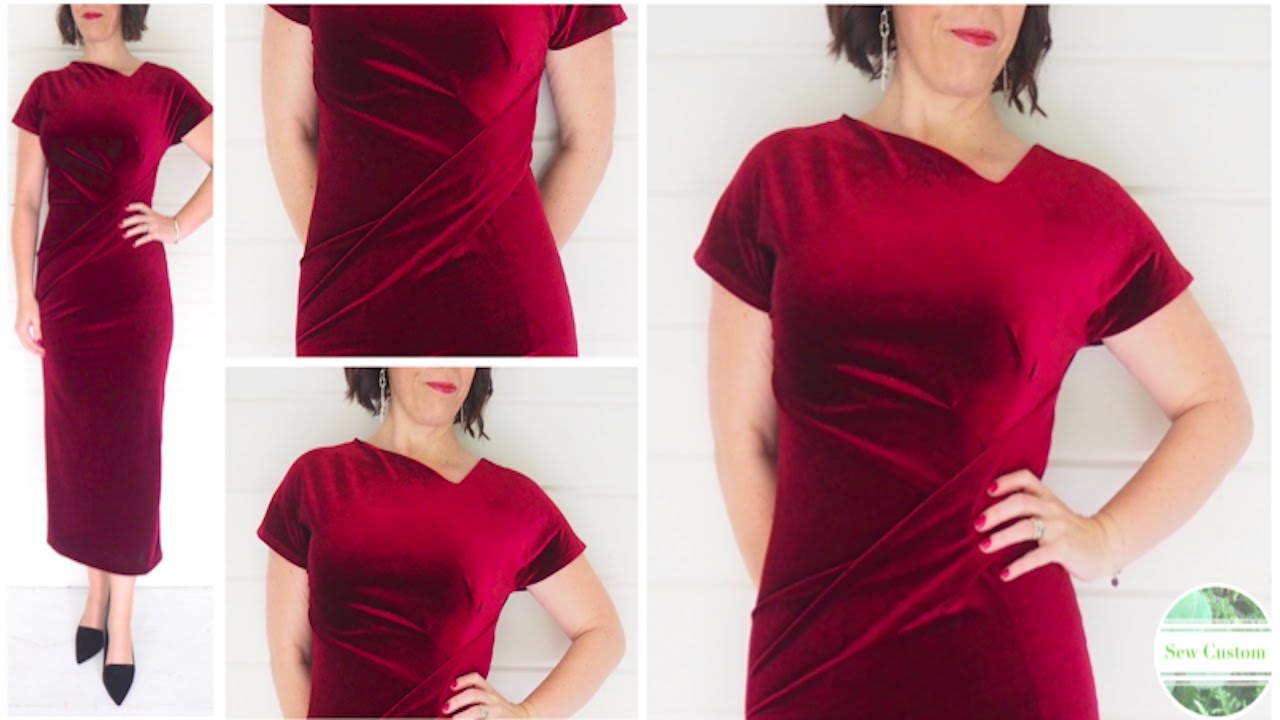 How I Sewed my Velvet Dress with Pleat and Wrap Detail #sewingtutorial