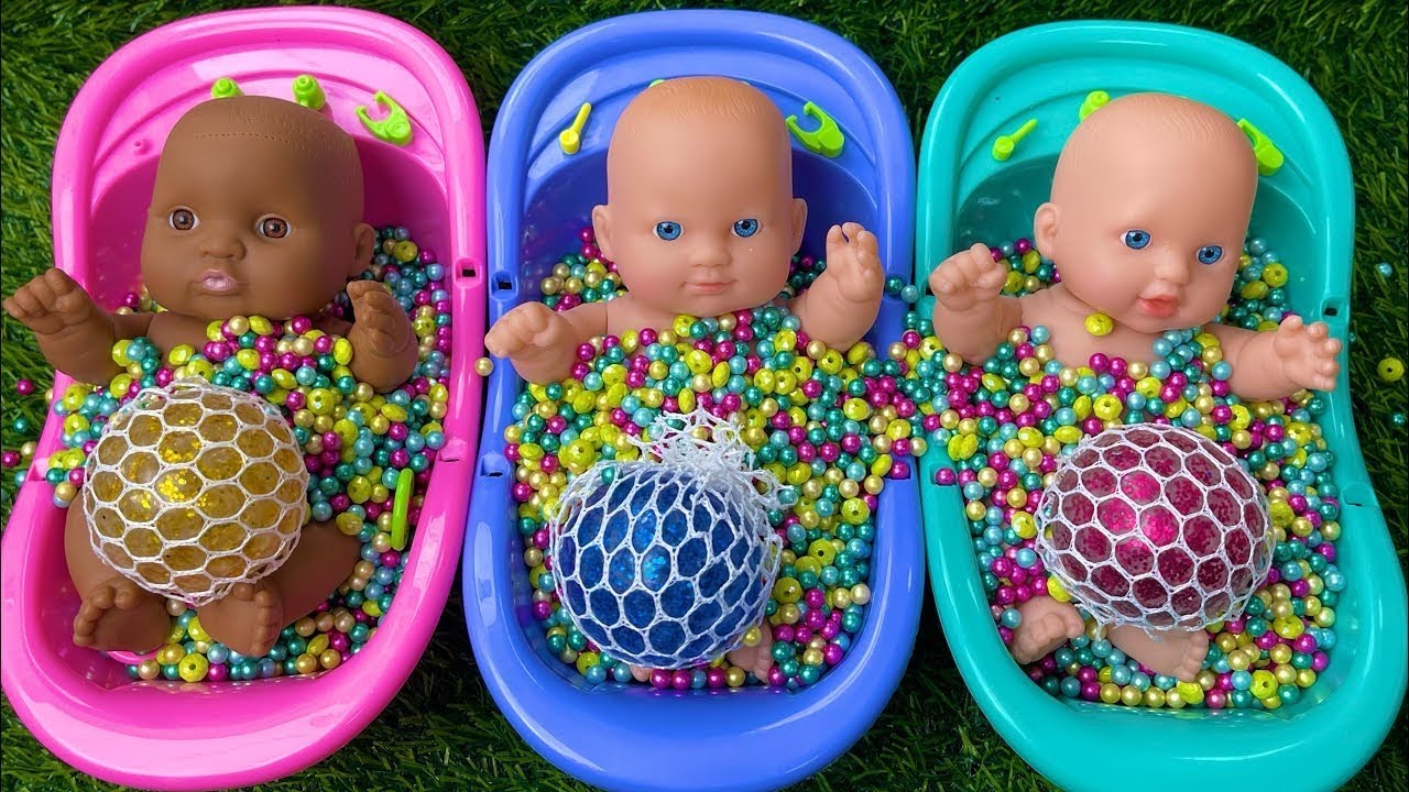 Full of 3 Rainbow BathTubs Candy with M&M's & Magic Slime Cutting Video 
