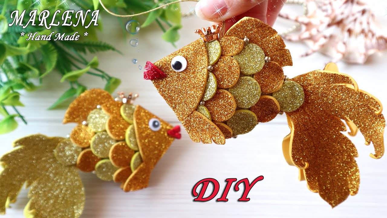 🐠ЗОЛОТАЯ РЫБКА для исполнения желаний 🐠 Поделки из фоамирана