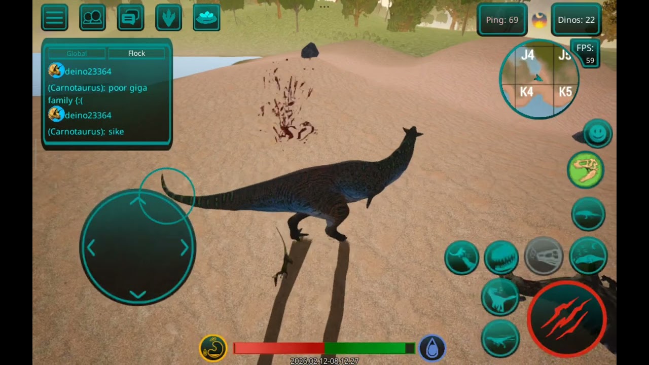 carnotaurus at the early morning in the cursed dinosaur isle 