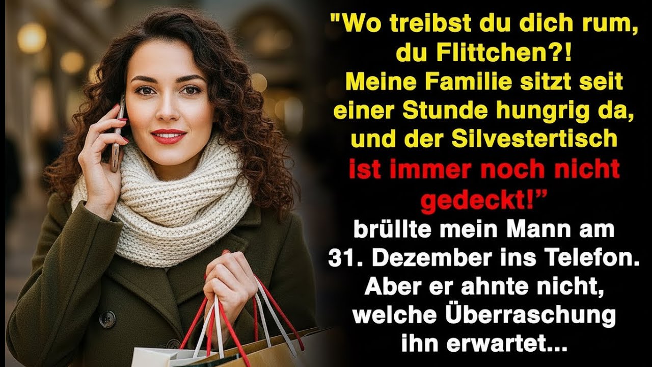 Wo steckst du, du Flittchen?! rief er wütend. Doch er ahnte nicht, was ihm an Silvester bevorstand…