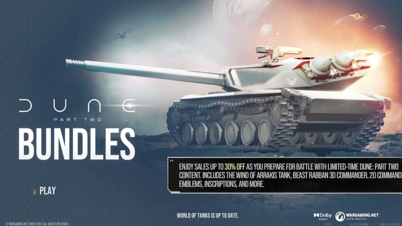 Did you get the FREE Dune Starter Pack? Also, info on Wind of Arrakis video!  World of Tanks console