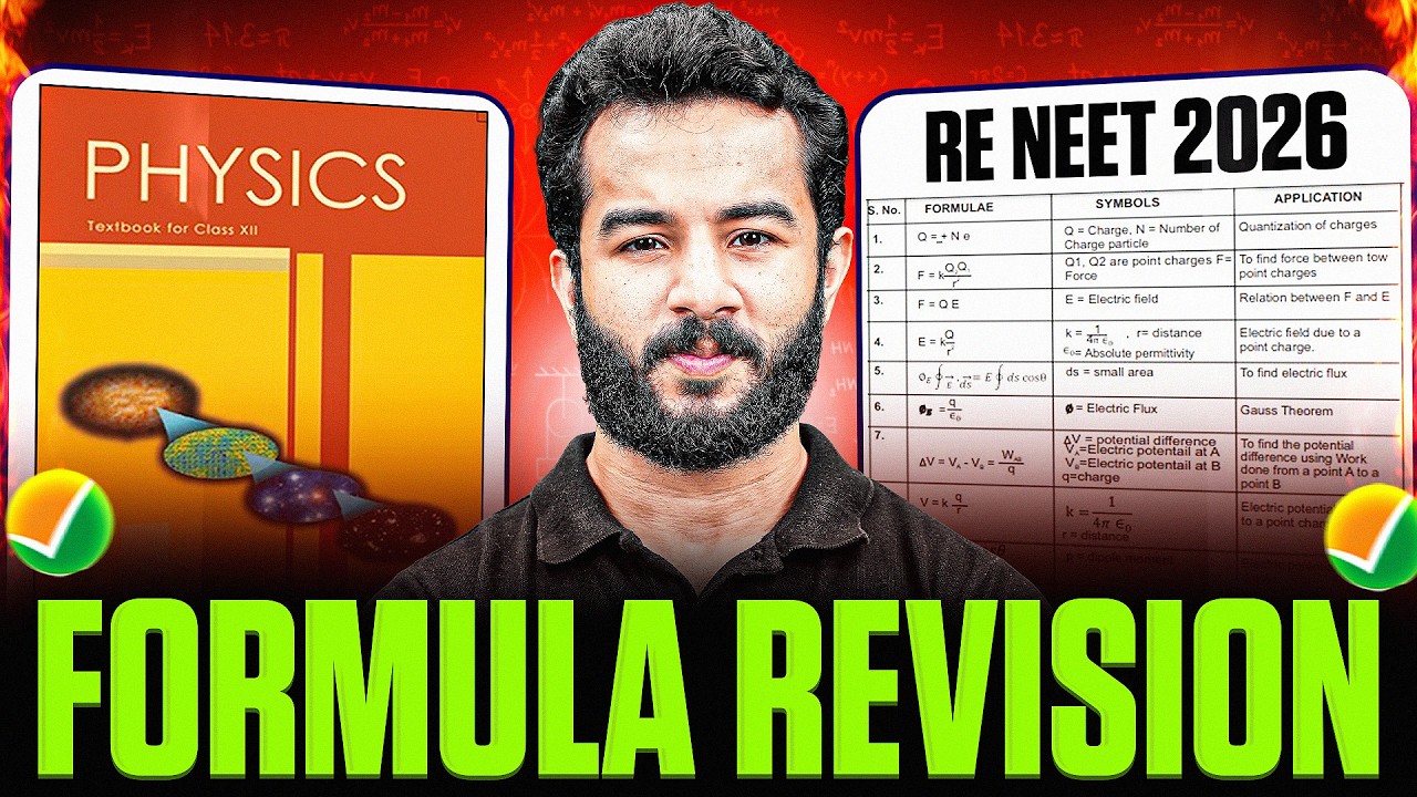 RE-NEET 2026 ⚡ Most Important Physics Formula Revision | Complete Physics in One Session