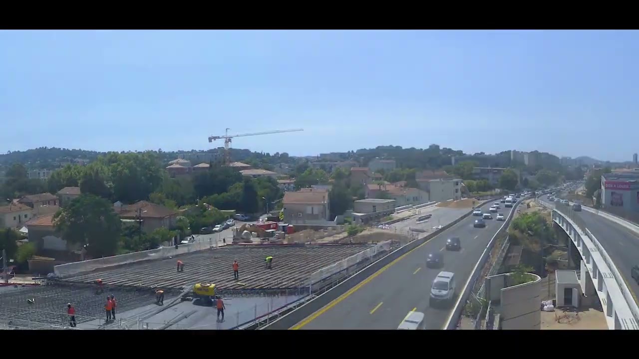 Timelapse A57 Toulon - Élargissement autoroute 4 ans | Suivi de chantier | NO K.O Production