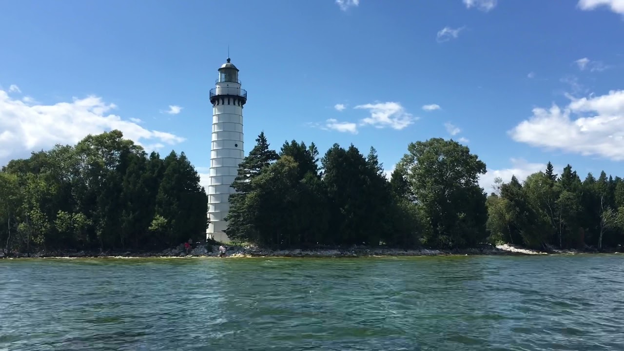 Boat camping trip on Lake Michigan, Door County WI