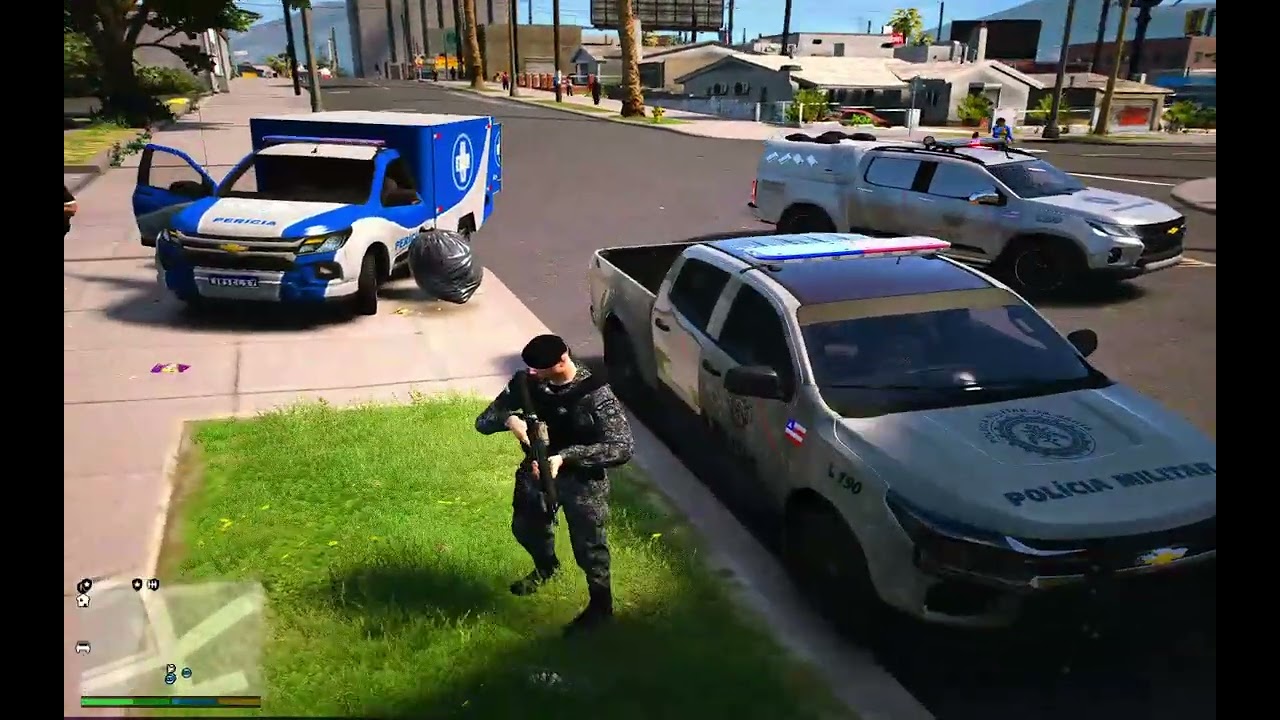 GTA V LSPD  CRIMINOSOS NÃO ACEITARAM ABORDAGEM E TEVE COMFRONTO INTENSO COM O BPCHOQ  PMBA