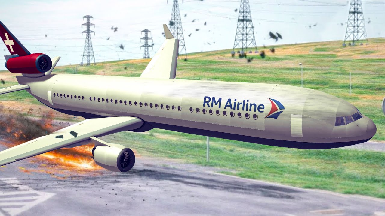 Emergency Landings ON THE ROAD - Lost Control ! Airplane Crashes ! Besiege plane crash