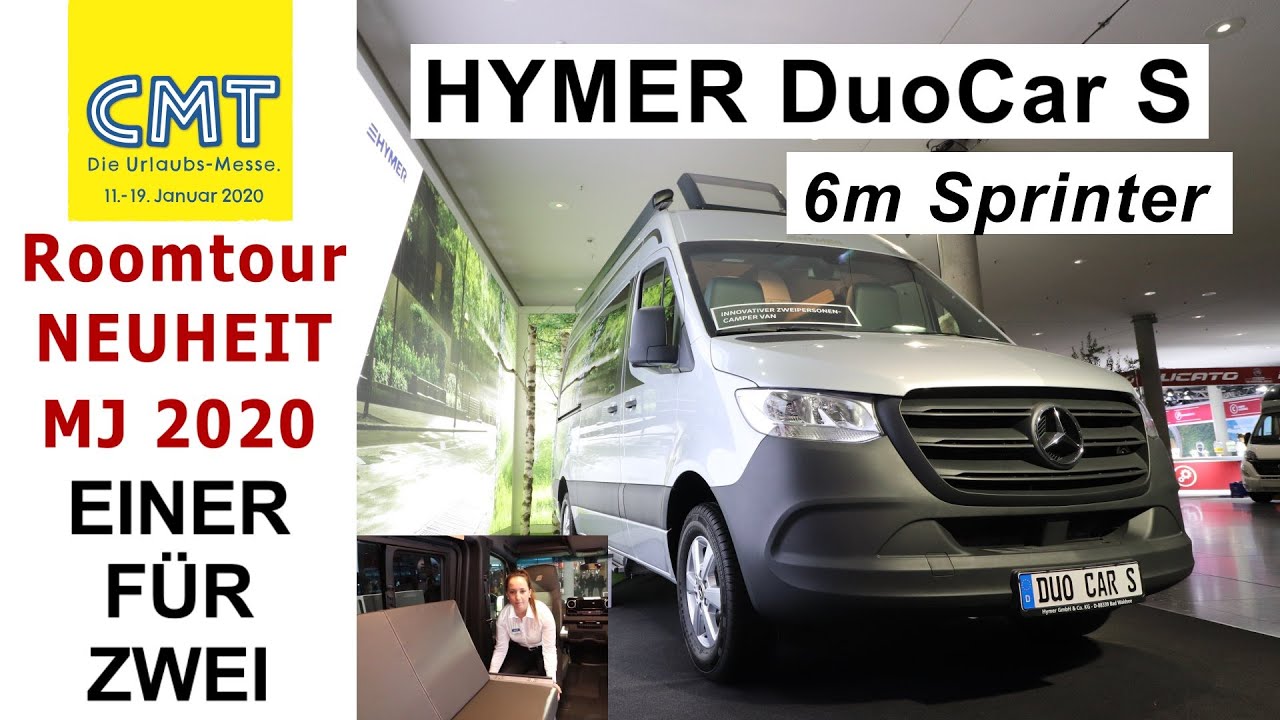 Hymer DuoCar S | Neuheit MJ2020 | Kastenwagen auf Mercedes Sprinter | Heckbad, Sofa | ab 60.000 EUR