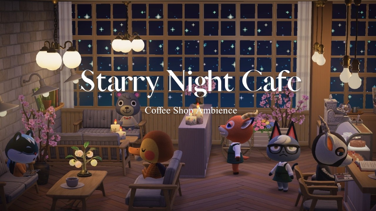 Starry Spring Night Cafe ☕ Relaxing Jazz for Study & Work | Coffee Shop Ambience (3 Hours)
